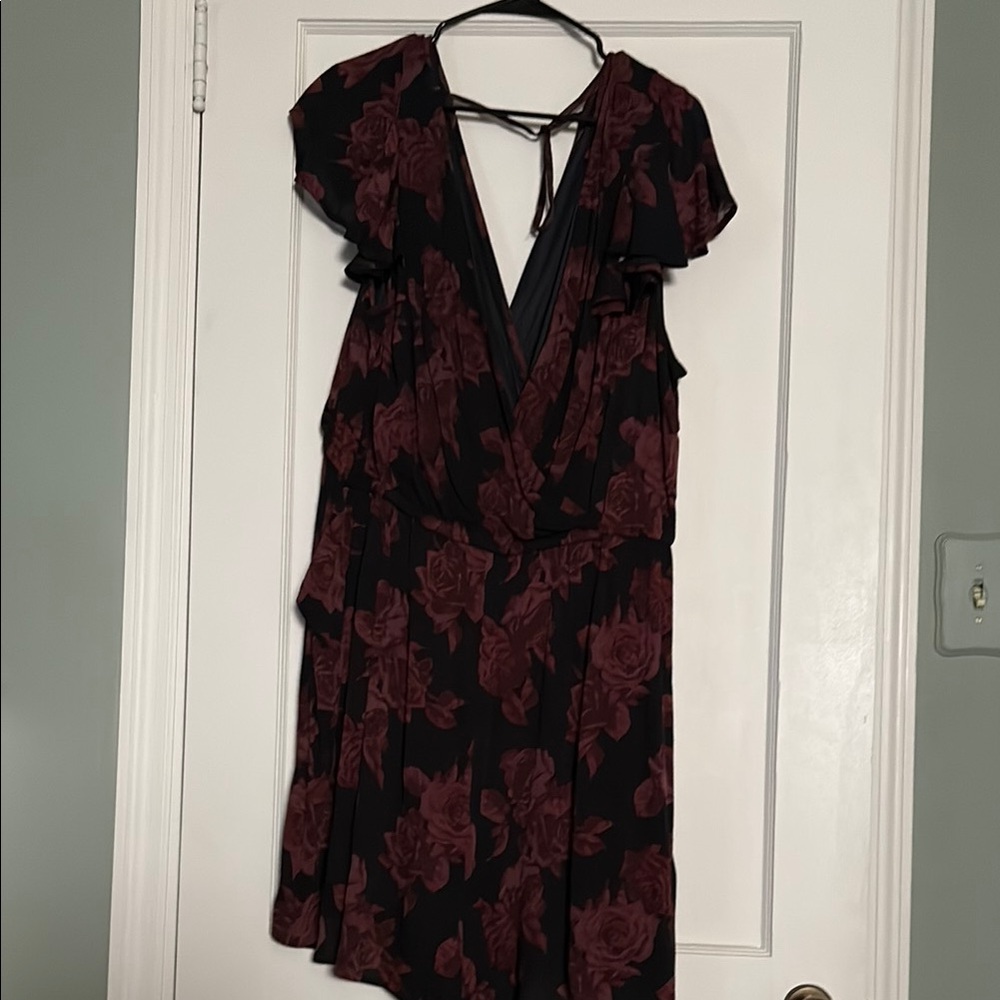 Torrid Dark Floral Backless Romper